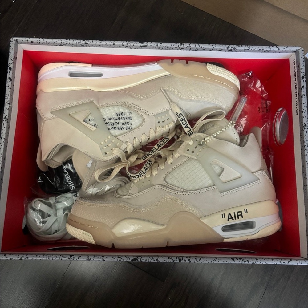 OFF-WHITE X JORDAN 4 Retro 'Sail' Sneakers